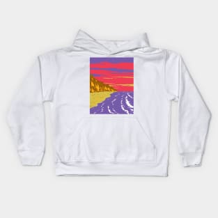 El Capitan State Beach on Gaviota Coast in Santa Barbara California WPA Poster Art Kids Hoodie